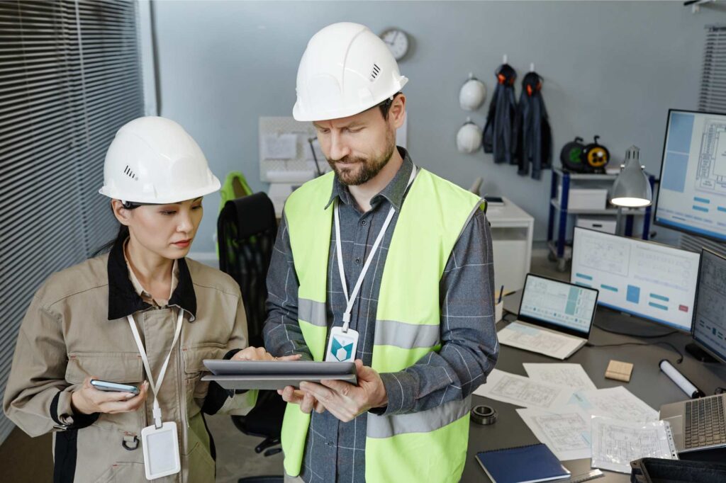 ERP for equipment rental companies helping field teams manage assets, maintenance, and operational workflows using a tablet.