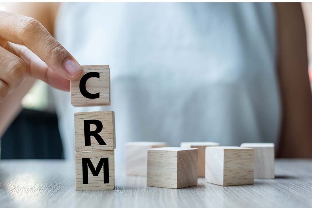 CRM Systems South Africa concept showing CRM blocks for customer relationship management and operational visibility.