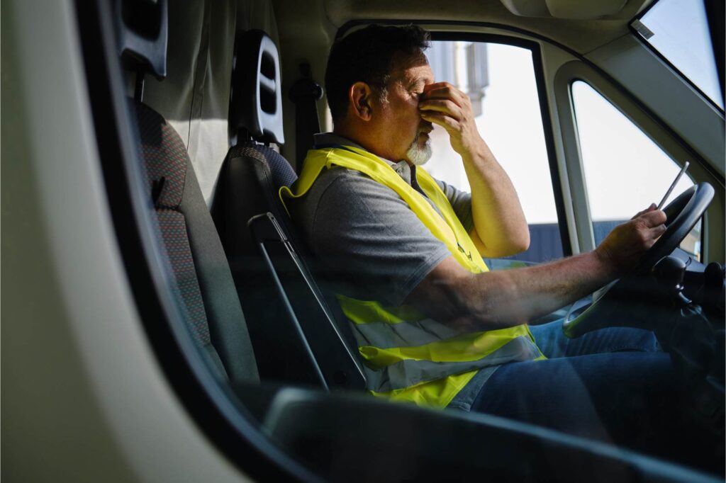 Technician in a service van highlighting the operational challenges that affect service profitability