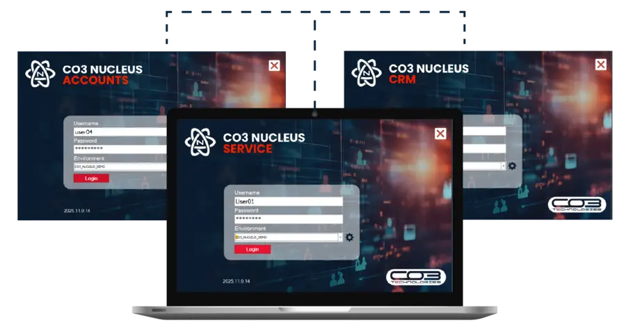 Nucleus IOP running Service, CRM and Accounts logins